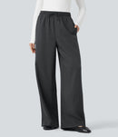 NWT Halara High Waisted Drawstring Wide Leg Stripe Casual Pants Size Large