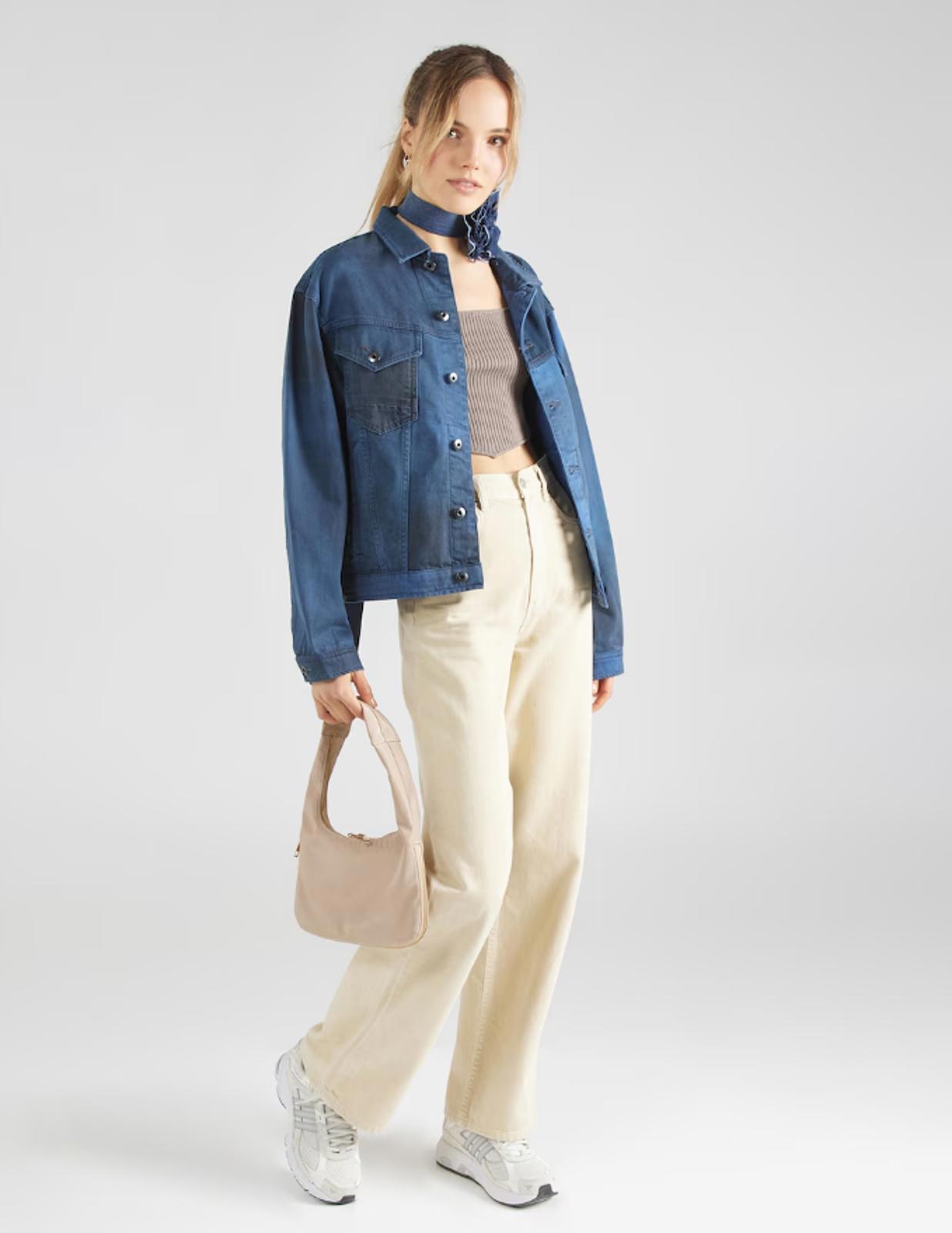 NWT G-Star RAW Women’s Oversized Denim Jacket Sea Blue Vintage Wash Size Medium