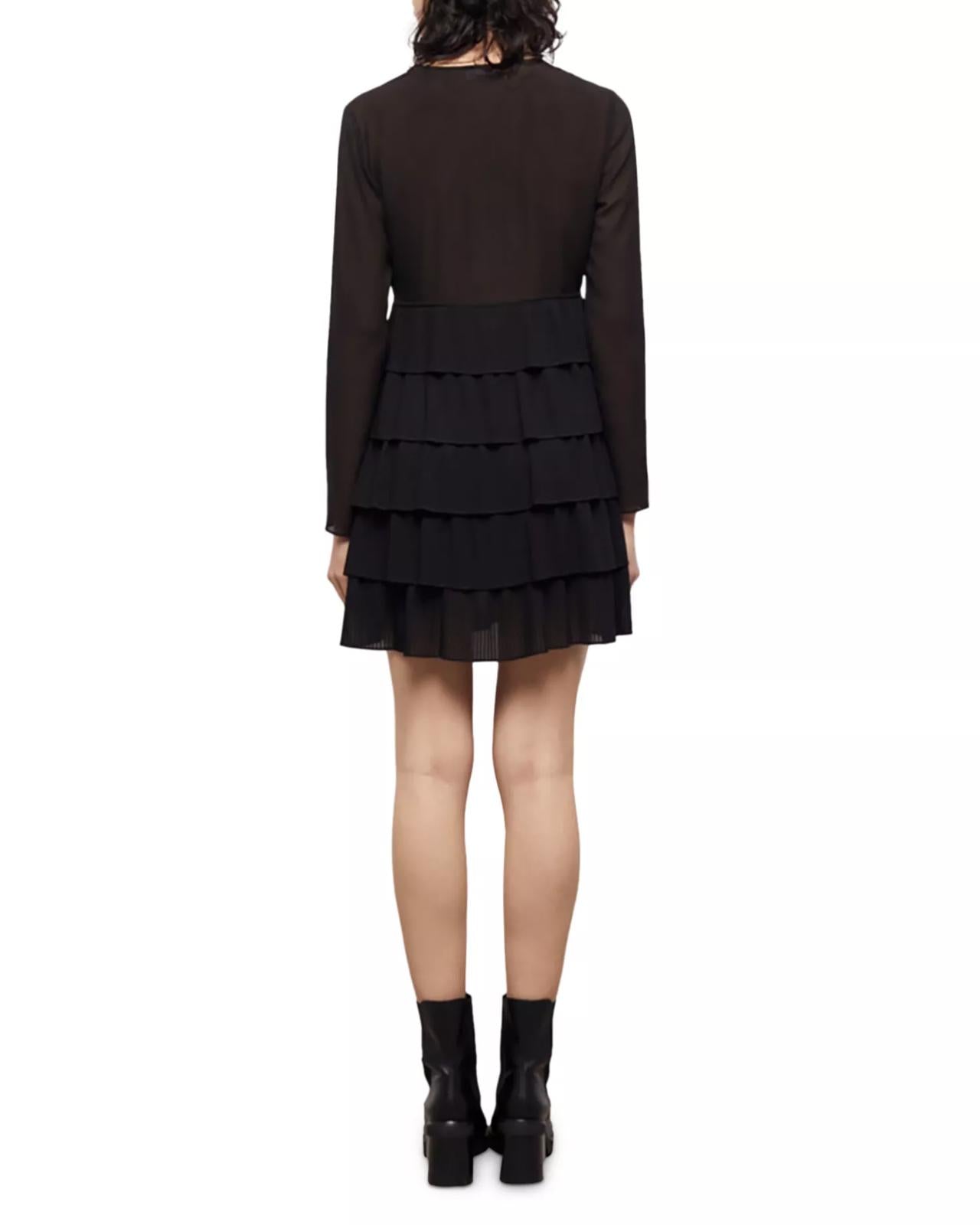 The Kooples Pleated Tiered Mini Dress US XS NWT $385 MRSP