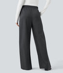 NWT Halara High Waisted Drawstring Wide Leg Stripe Casual Pants Size Large