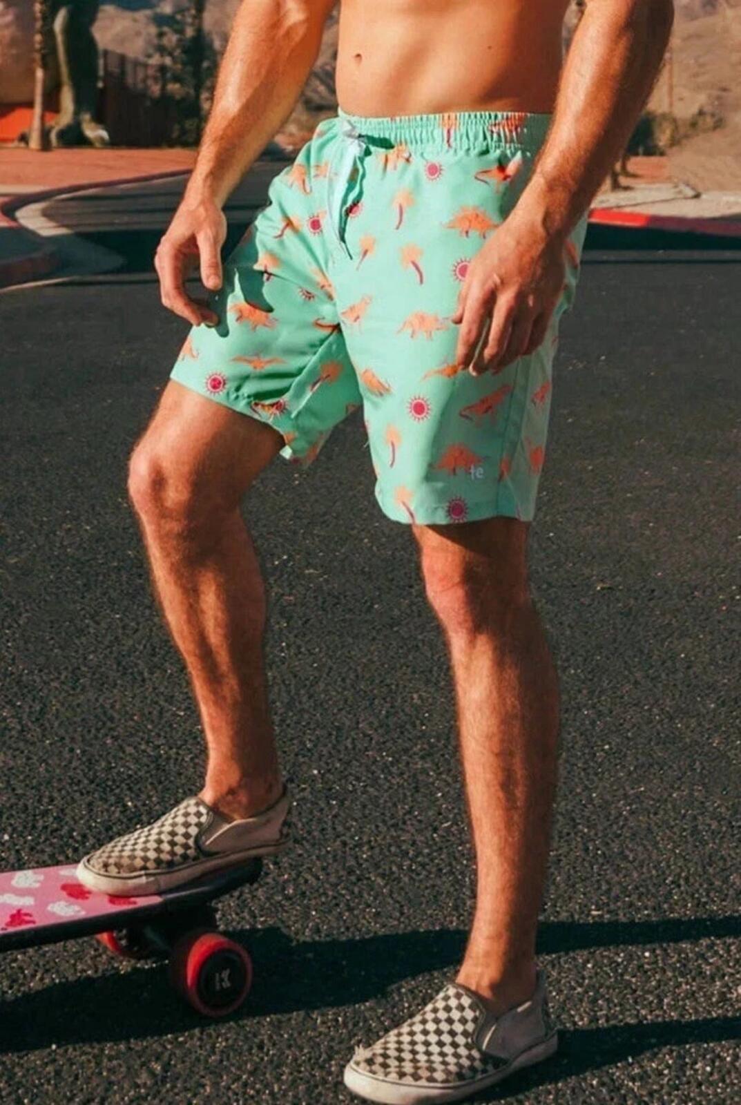 NWT Tipsy Elves Dinosaur Desert Swim Trunks Size XXL
