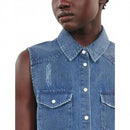 NWT The Kooples NWT Sleeveless Denim Shirt Blue Slim Fit Size 1 / US XS - Small