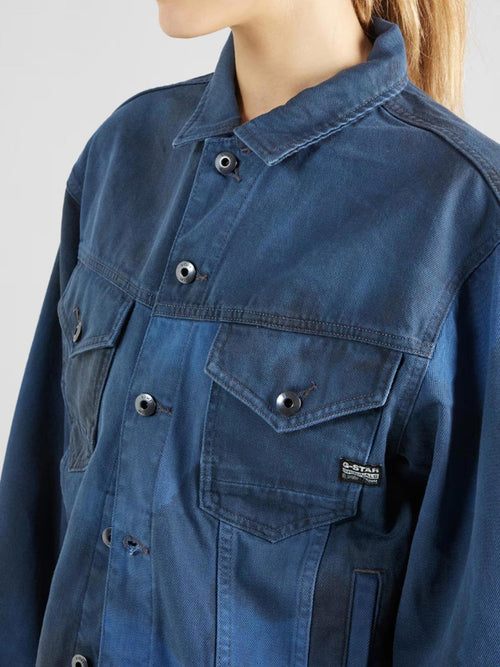 NWT G-Star RAW Women’s Oversized Denim Jacket Sea Blue Vintage Wash Size XS