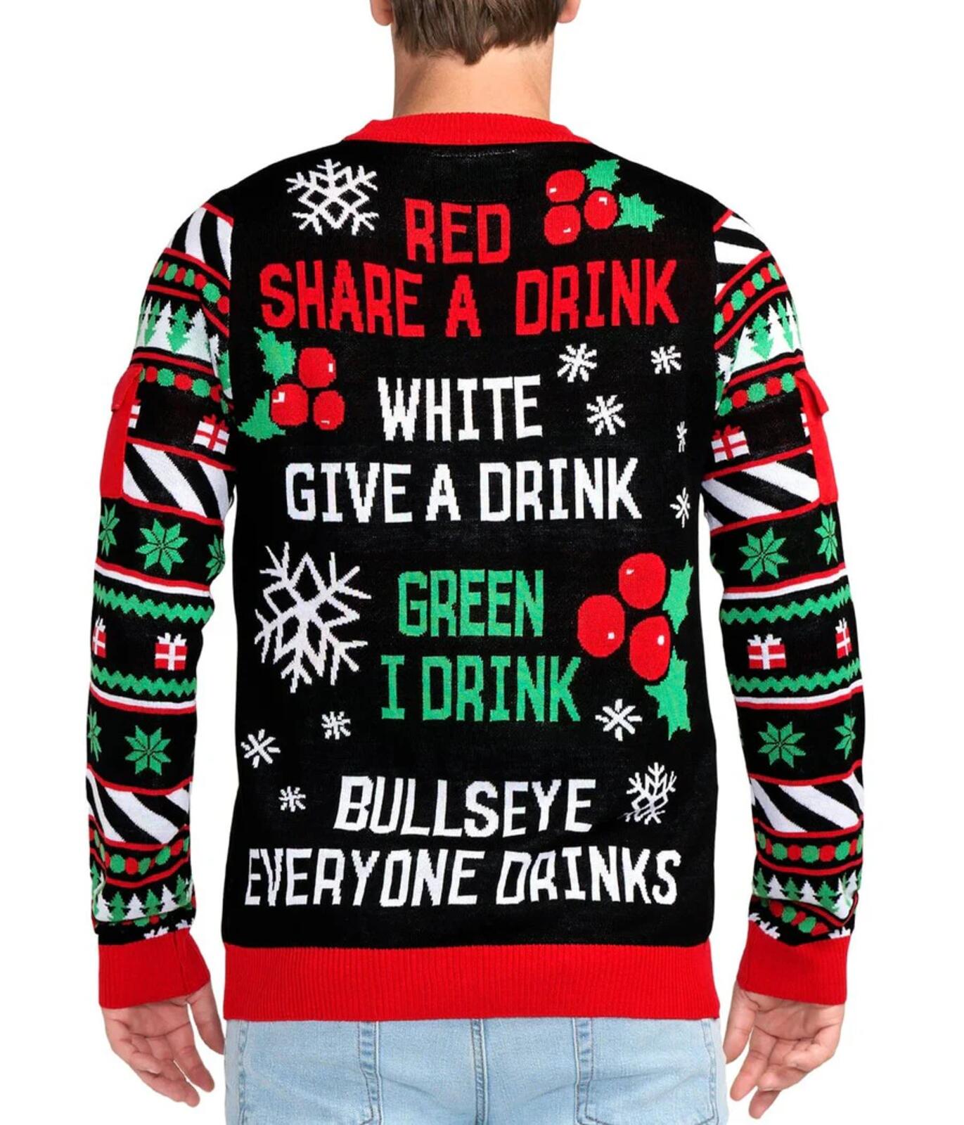 NWT Tipsy Elves Men's Drinking Game Ugly Christmas Sweater Size XL