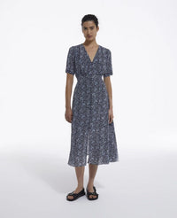 The Kooples Summer Dot Midi Dress 100% Viscose US Size Large / FR 3 NWT $355