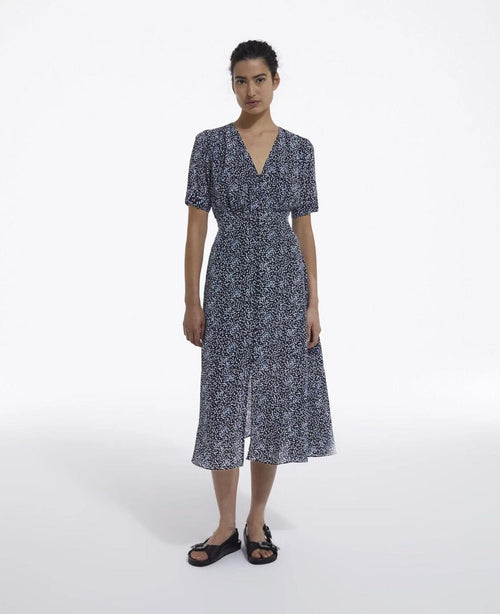The Kooples Summer Dot Midi Dress 100% Viscose US Size Large / FR 3 NWT $355