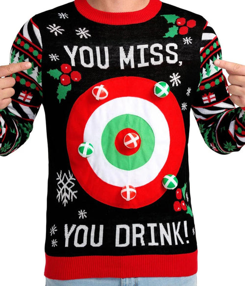 NWT Tipsy Elves Men's Drinking Game Ugly Christmas Sweater Size Medium
