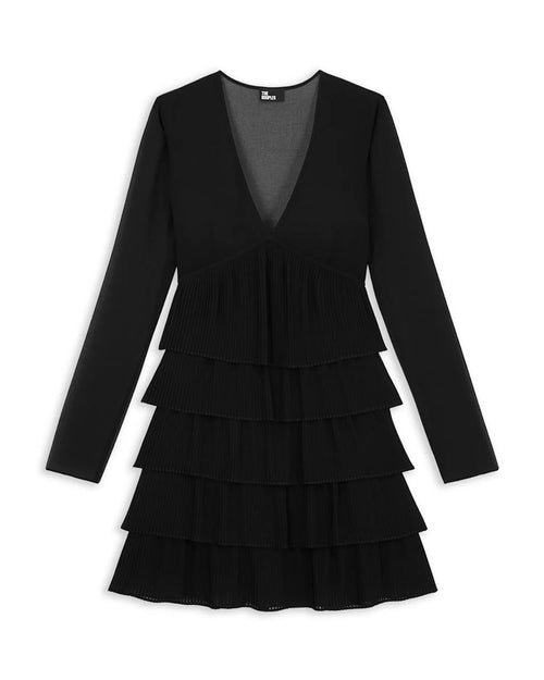 The Kooples Pleated Tiered Mini Dress US XS NWT $385 MRSP