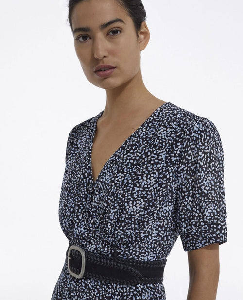 The Kooples Summer Dot Midi Dress 100% Viscose US Size Large / FR 3 NWT $355