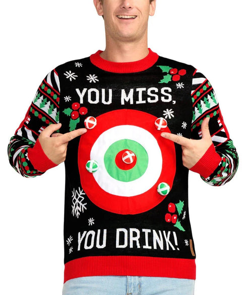 NWT Tipsy Elves Men's Drinking Game Ugly Christmas Sweater Size Large