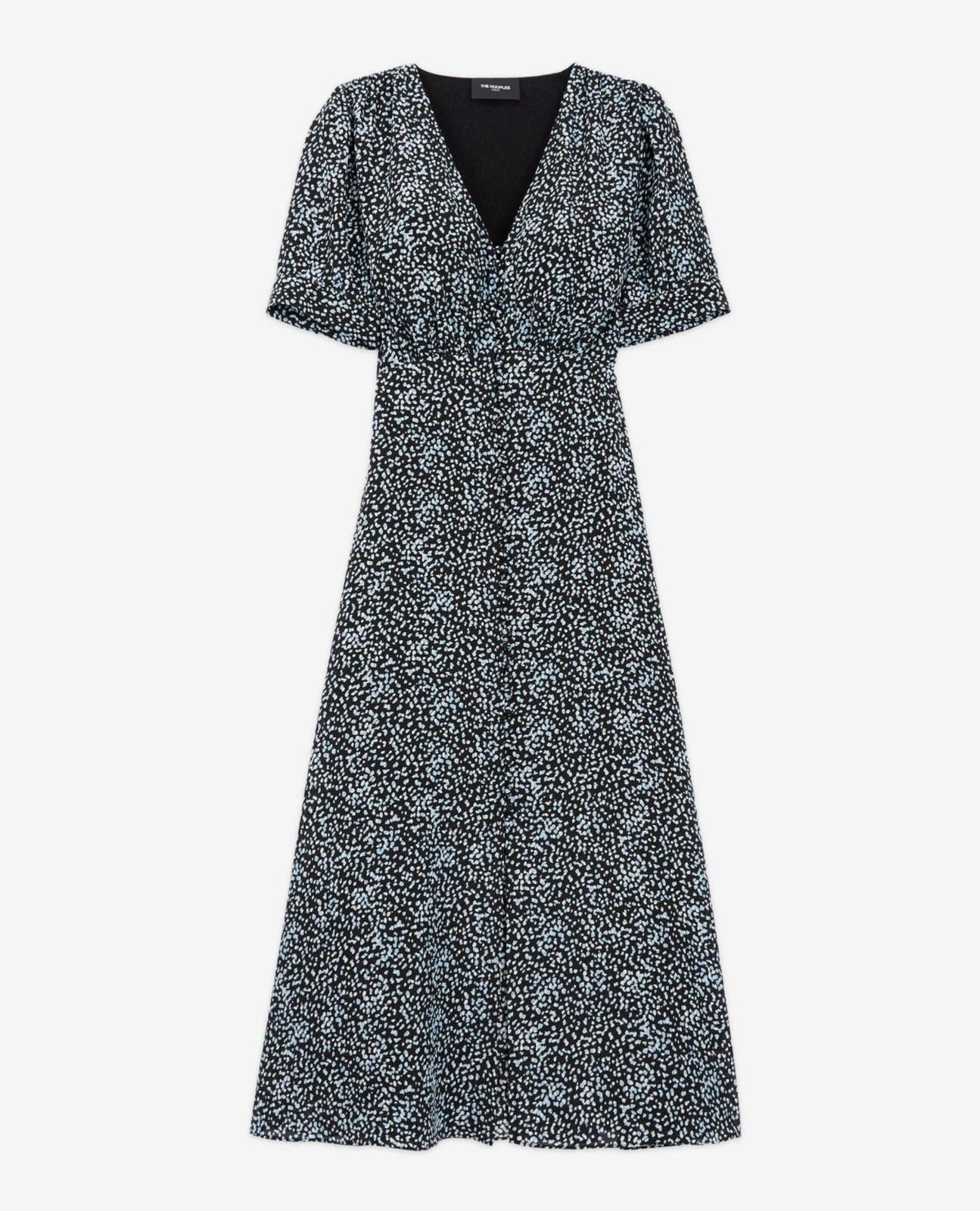 The Kooples Summer Dot Midi Dress 100% Viscose US Size Large / FR 3 NWT $355