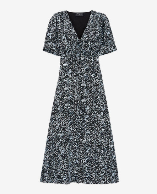 The Kooples Summer Dot Midi Dress 100% Viscose US Size Large / FR 3 NWT $355