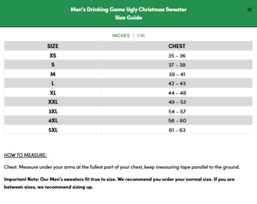 NWT Tipsy Elves Men's Drinking Game Ugly Christmas Sweater Size XL