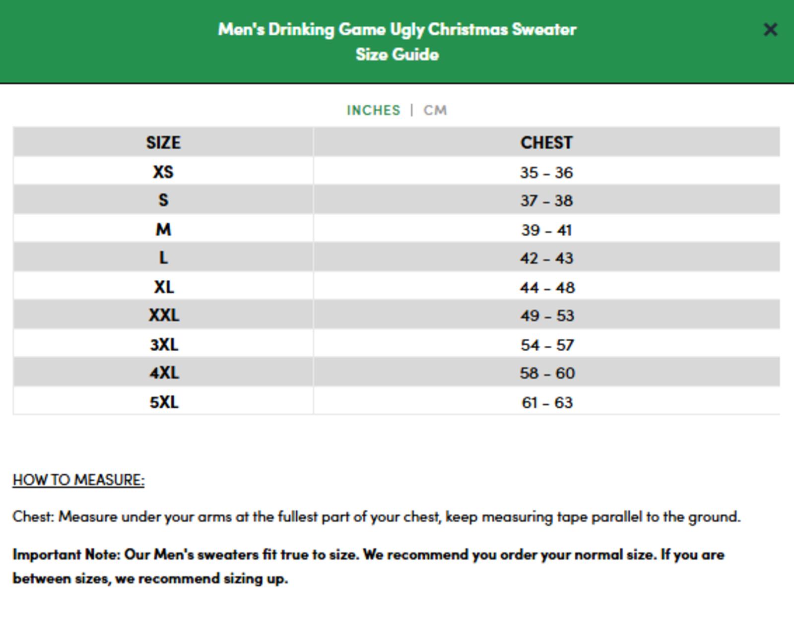 NWT Tipsy Elves Men's Drinking Game Ugly Christmas Sweater Size Large