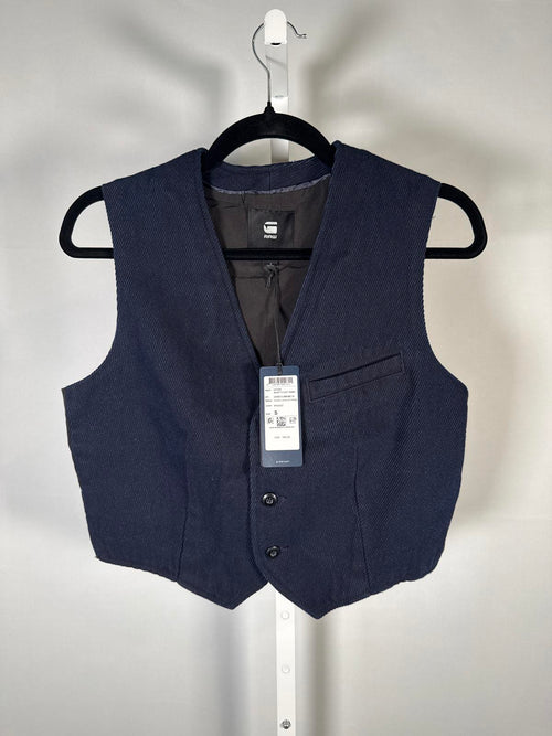NWT G-Star Raw Denim Waistcoat Rinsed Indigo Cavalry Vest Size Small