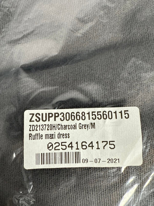 NWT Revolve By Z Supply Charcoal Gray Ruffle Maxi Dress Size Medium
