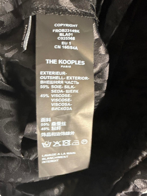 The Kooples Jacquard Leopard V-Neck Short Dress Viscose/Silk Blend US Small NWT