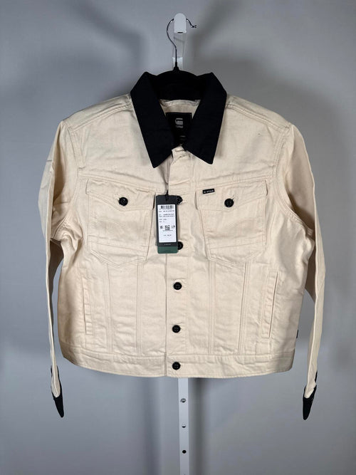 NWT G-Star RAW Arc 3D Denim Jacket PM Women’s Ecru Raw Denim Size Large