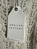 NWT English Factory Fuzzy Knit Sweater Heather Gray Pullover Size Small