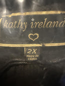 NWT Kathy Ireland Holiday Jewel Cardigan & Cami Set Black Size 2X