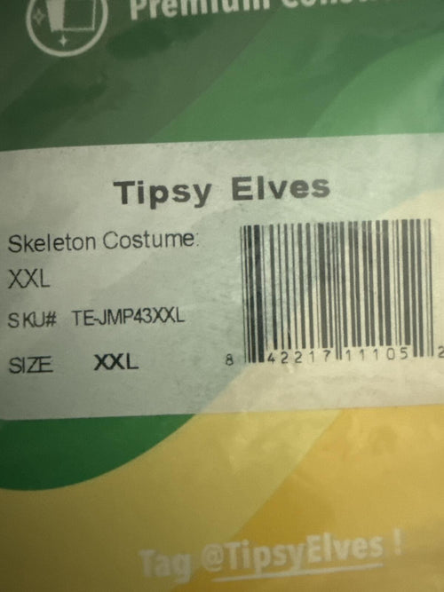 NWT Tipsy Elves Men's Halloween Skeleton Costume Size XXL