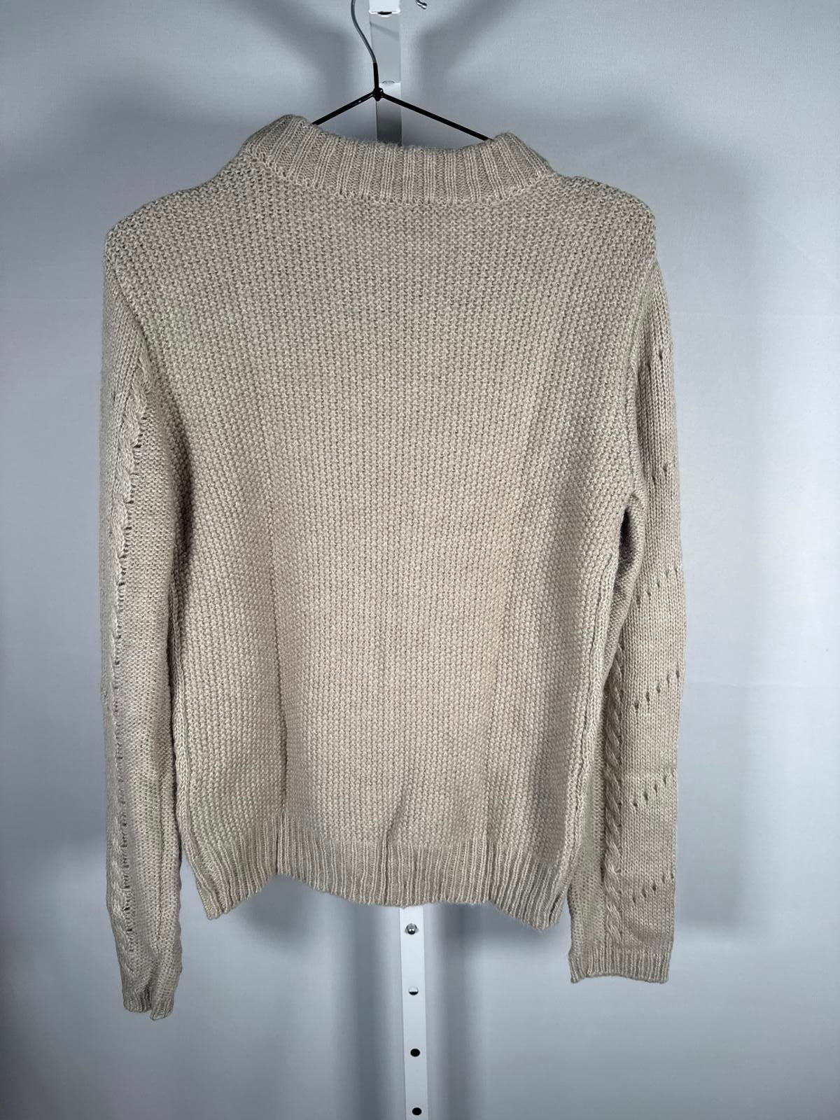NWT English Factory Fuzzy Knit Sweater Heather Gray Pullover Size Small