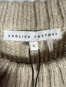 NWT English Factory Fuzzy Knit Sweater Heather Gray Pullover Size Small