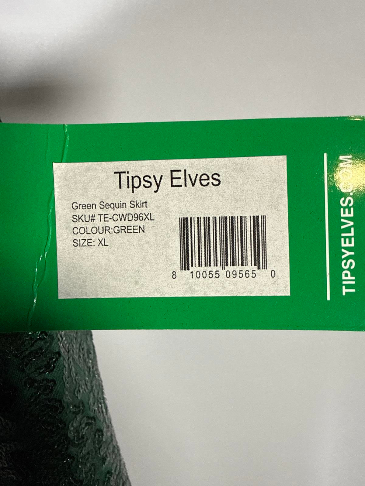 NWT Tipsy Elves Dark Green Sequin Skirt Size XL