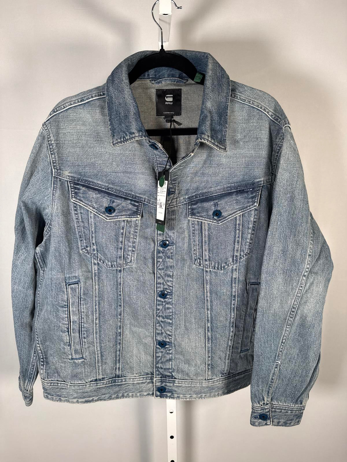 NWT G-Star RAW Women’s Oversized Western Denim Jacket Sun Faded Blue Size Small
