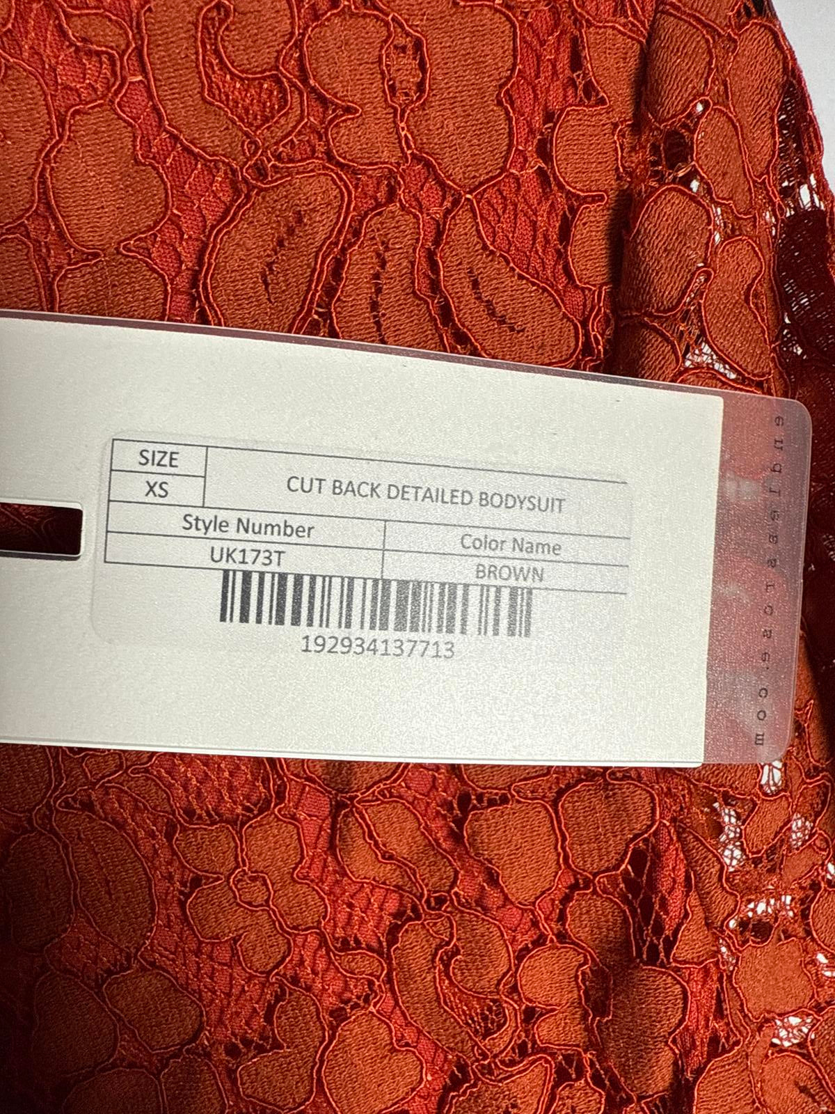 NWT REVOLVE Endless Rose Lace Open Back Bell Sleeve Bodysuit Size XS