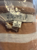 NWT Z Supply Aya Striped Dress Washed Taupe Size Large