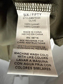 NWT Six/Fifty Olive Short Sleeve Pocket Back Blouse Size Large