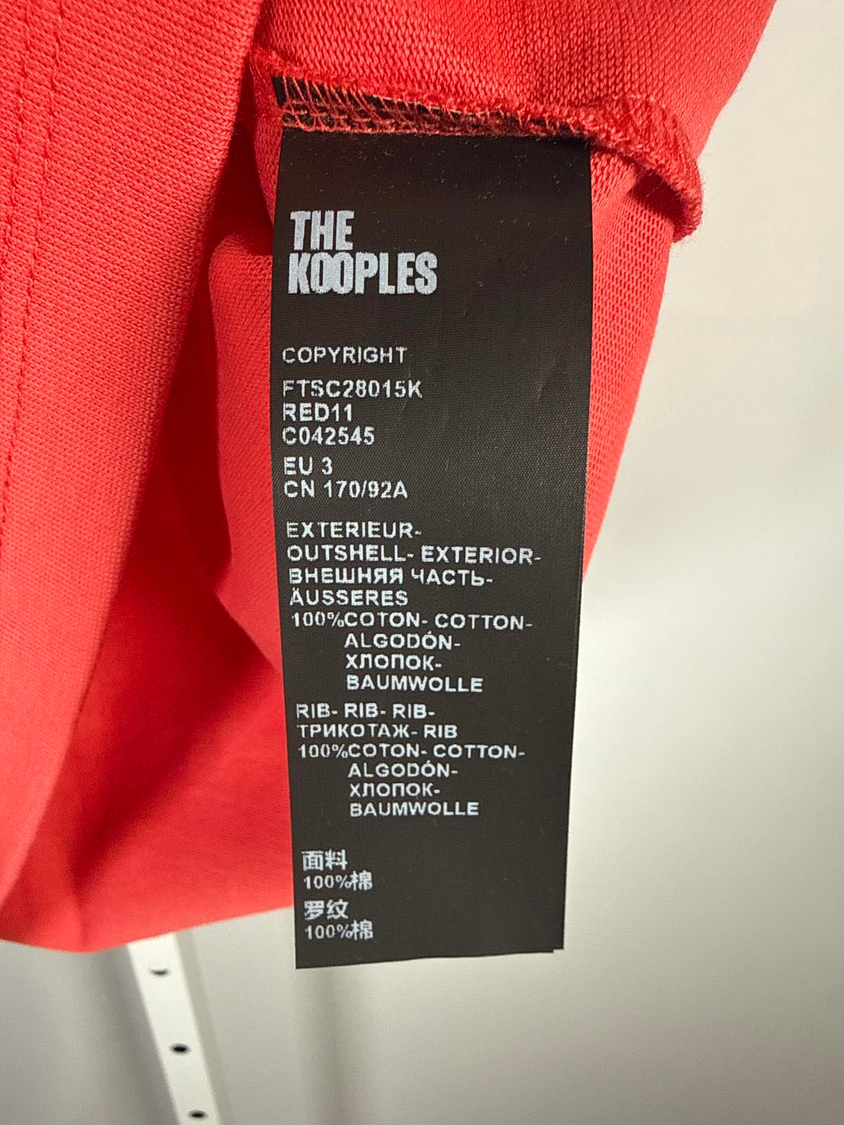 The Kooples Graphic Logo T-Shirt Red Cotton Short Sleeve Tee US Large Size 3 NWT