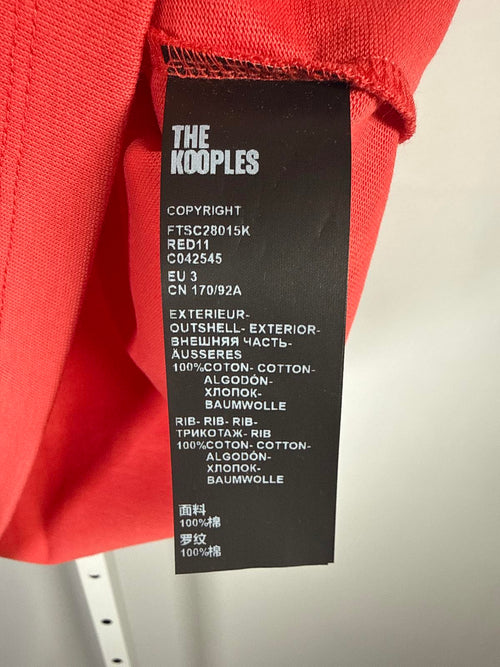 The Kooples Graphic Logo T-Shirt Red Cotton Short Sleeve Tee US Large Size 3 NWT