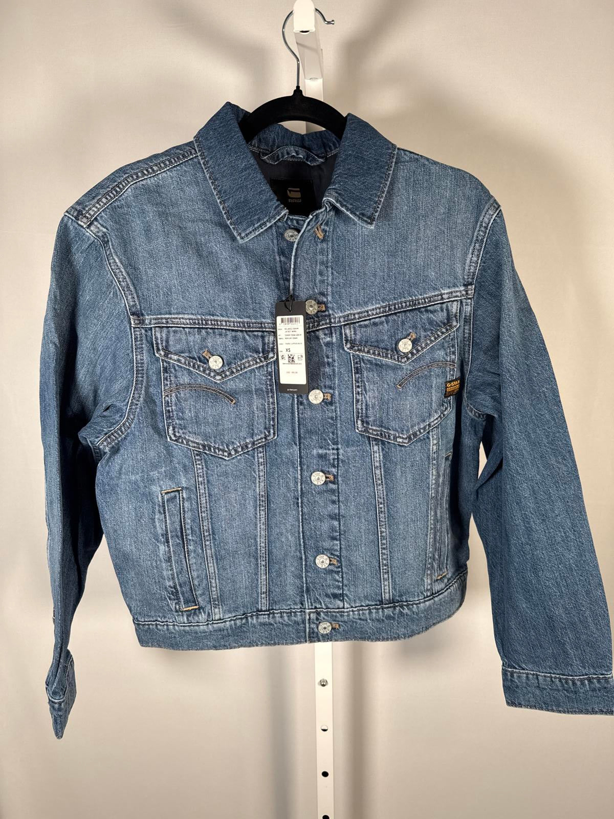 NWT G-Star RAW Women’s Relaxed Denim Jacket Faded Cliffside Blue Size XS