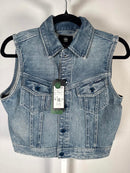 NWT G-Star RAW Women’s Slim Kir Denim Vest Sun Faded Air Force Blue Size Small
