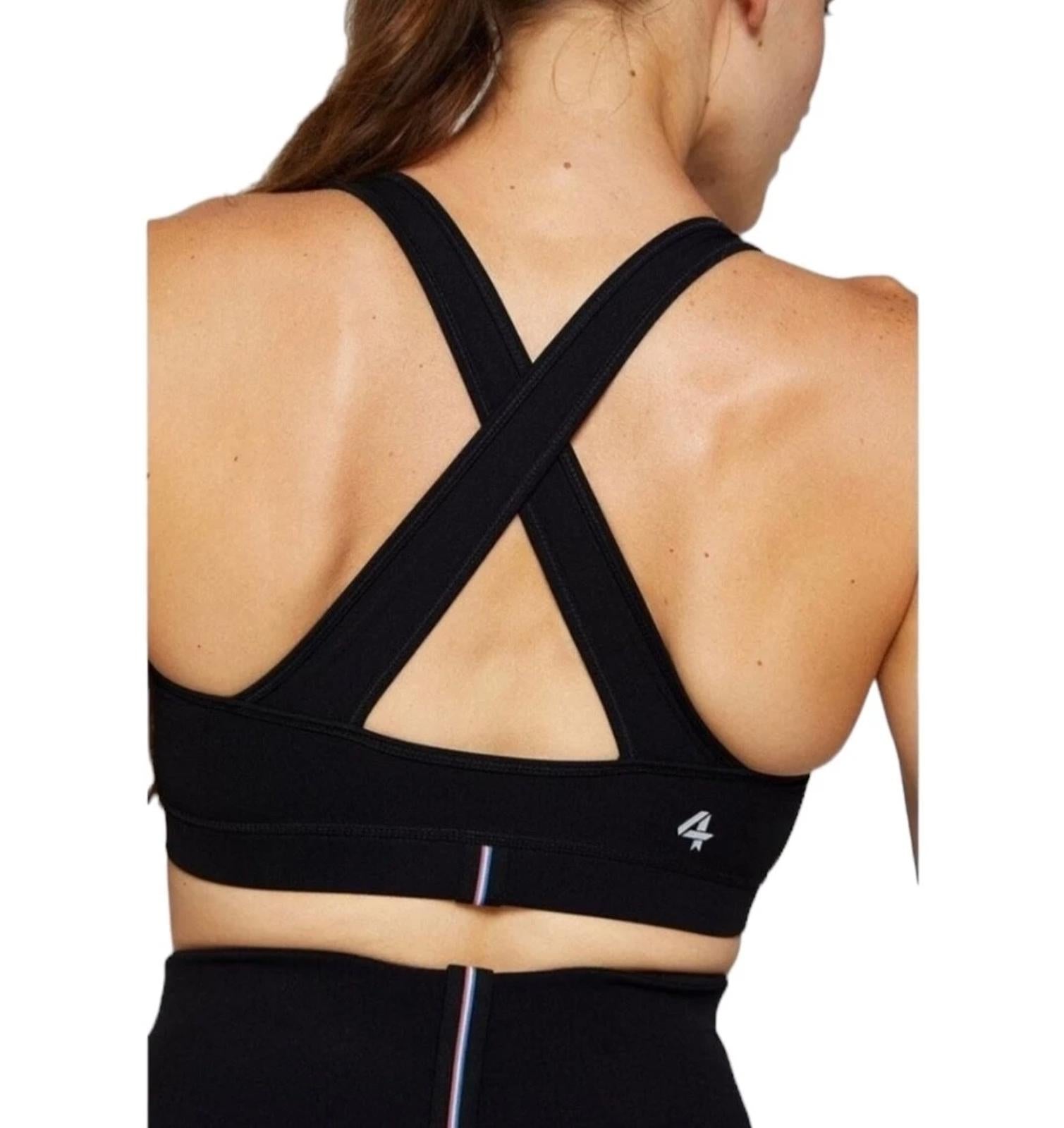 NWT Fourlaps Infinity Sports Bra Black Size Medium