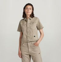 NWT G-Star RAW Arc Jacket Women’s Short Sleeve Stretch Canvas Beige Size Large