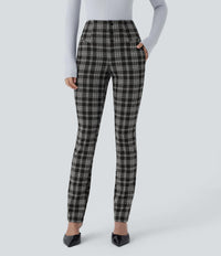 NWT Halara Flex™ High Waisted Houndstooth Plaid Skinny Work Pants Size XS