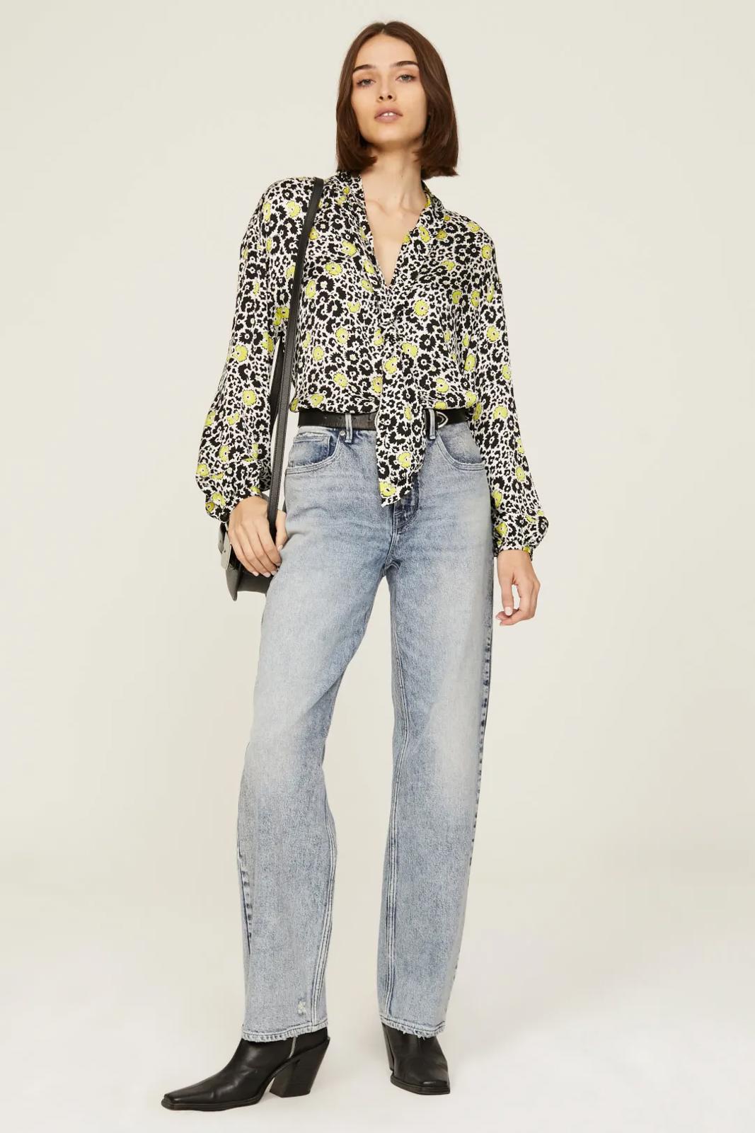 The Kooples Floral Tie Neck Blouse 100% Viscose US Size Medium / FR 2 NWT $255