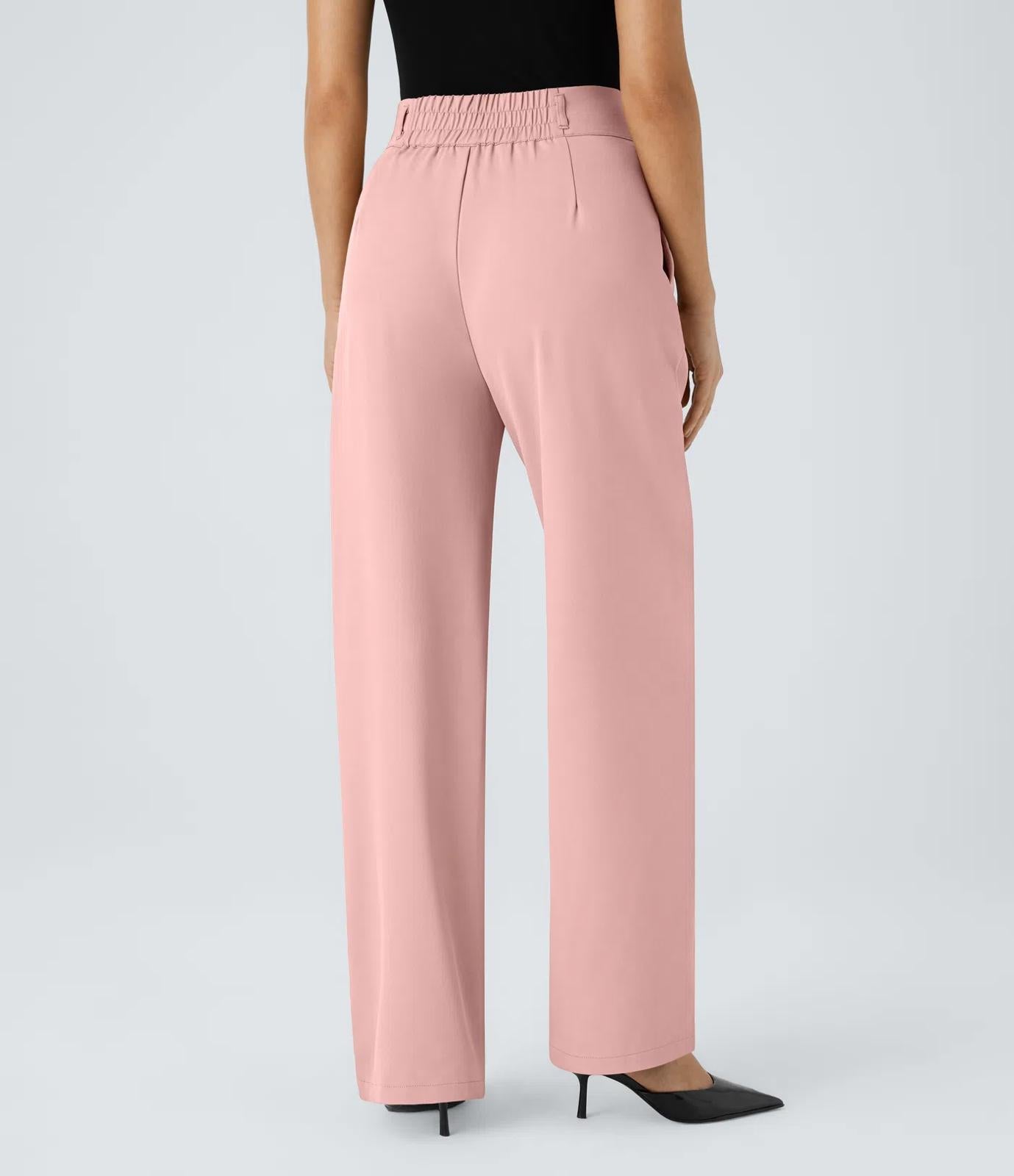 NWT Halara Flex High Waisted Shirred Straight Leg Work Pants Size XS Petite