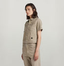NWT G-Star RAW Arc Jacket Women’s Short Sleeve Stretch Canvas Beige Size Large
