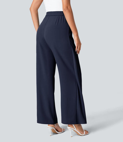 NWT Halara Flex™ High Waisted Tie Side Wide Leg Work Pants Size Small Petite