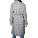 NWT Kathy Ireland Women's Metallic Plaid Belted Long Coat Size XL