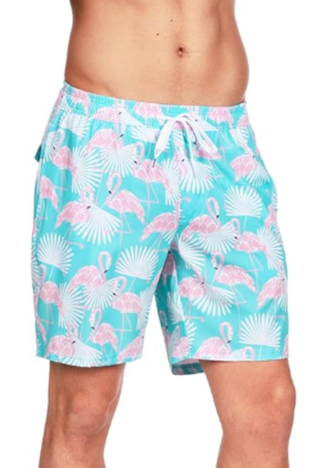 NWT Tipsy Elves Men's Flamingo Swim Trunks Size Large
