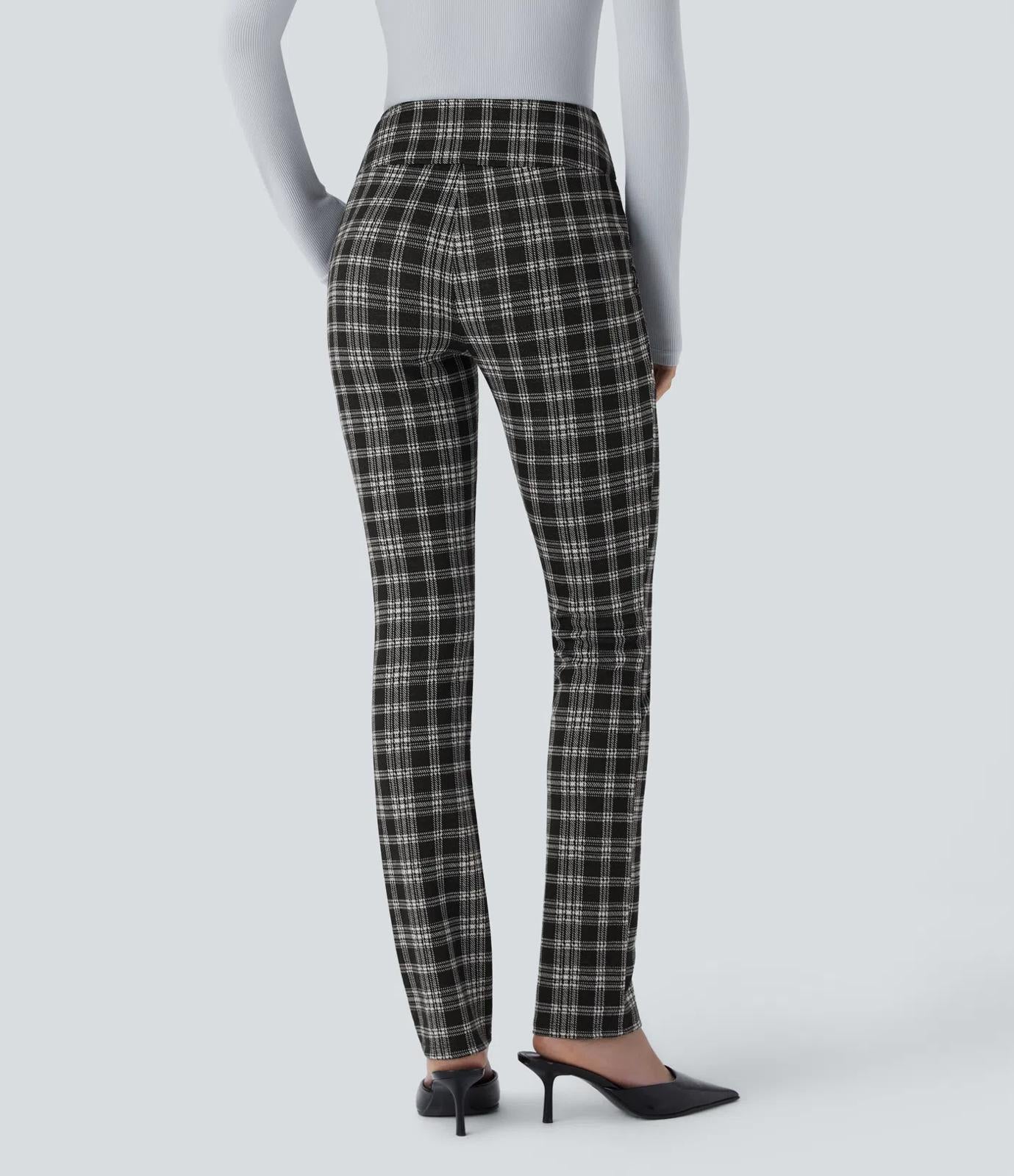 NWT Halara Flex™ High Waisted Houndstooth Plaid Skinny Work Pants - Size XS