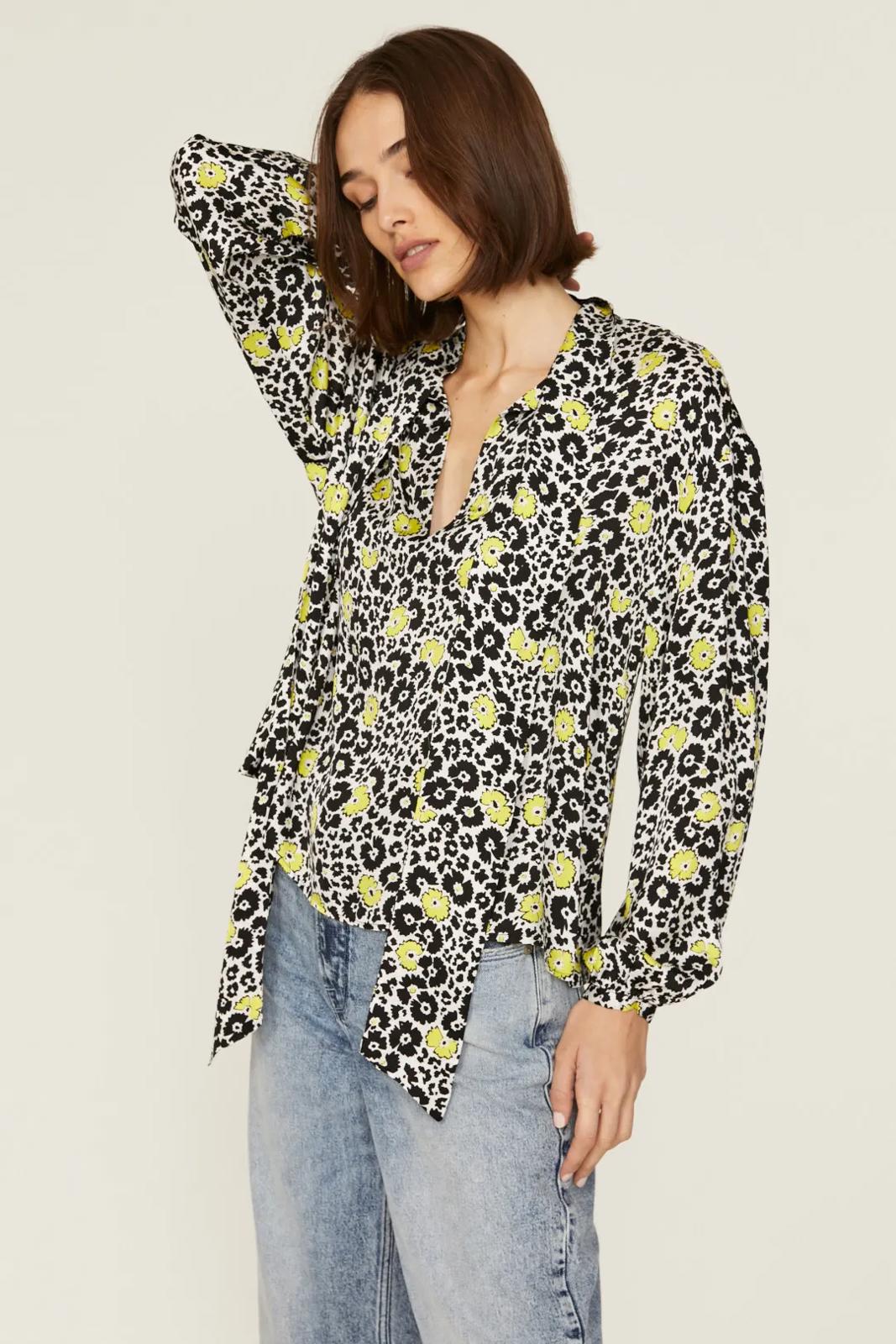 The Kooples Floral Tie Neck Blouse 100% Viscose US Size Small / FR 1 NWT $255