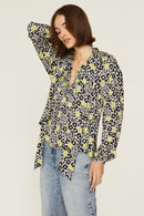 The Kooples Floral Tie Neck Blouse 100% Viscose US Size Small / FR 1 NWT $255