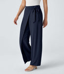 NWT Halara Flex™ High Waisted Tie Side Wide Leg Work Pants Size Small Petite