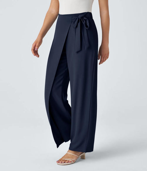 NWT Halara Flex™ High Waisted Tie Side Wide Leg Work Pants Size Small Petite